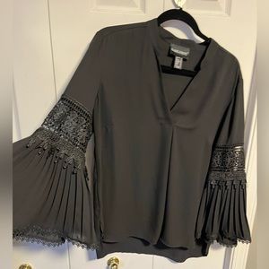 Frank Lyman black chiffon top with sleeve details size 12
